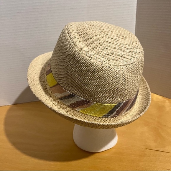 Original Panama Jack Fedora Paper Hat Straw Look Natural Woven Women’s One Size - Picture 2 of 7